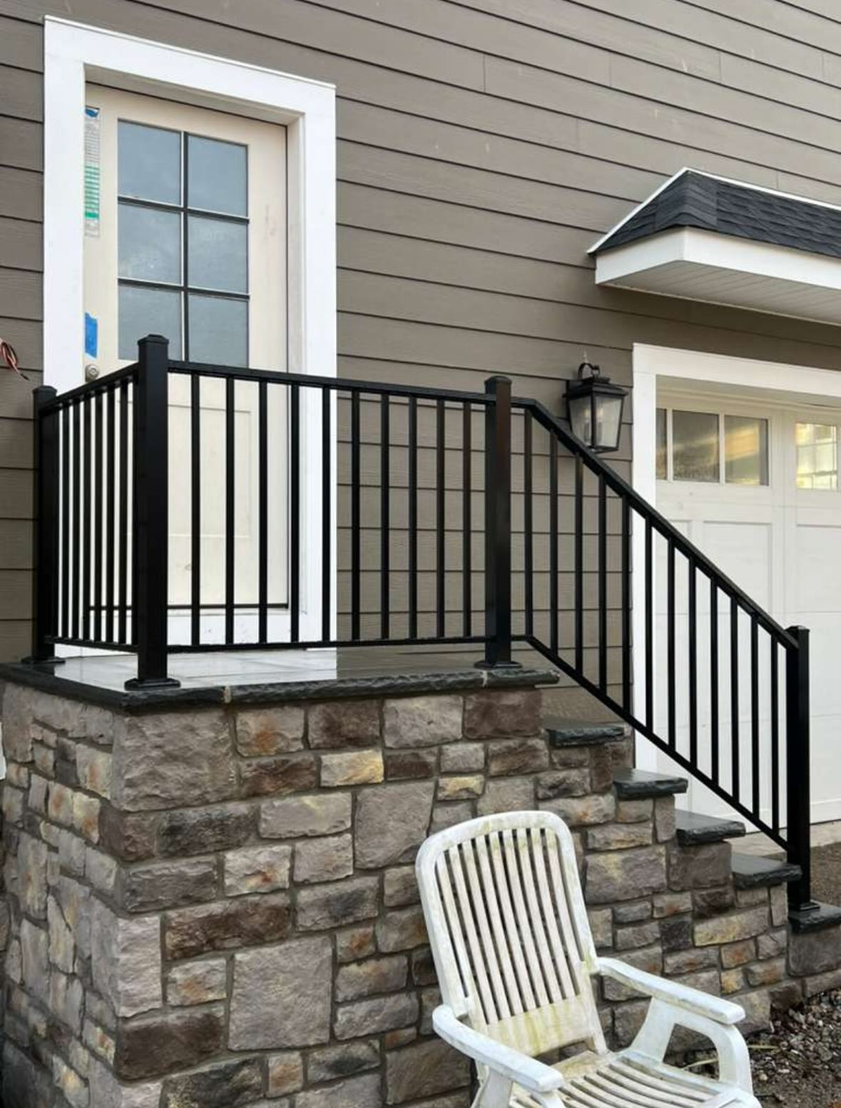 Interior wrought iron staircase railing